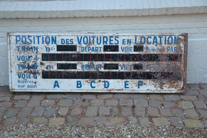 XXL trein aankondigingsbord, Antiek en Kunst, Curiosa en Brocante, Ophalen