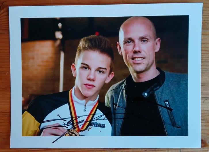 Gesigneerde foto van Thibau Nys en Sven Nys., Sport en Fitness, Wielrennen, Verzenden