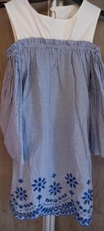 wit blauw gestreepte jurk met broderie Alice Pi maat 128, Meisje, Ophalen of Verzenden, Jurk of Rok, Alice Pi