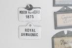 Vintage 1900 11X étiquette Cave à VIN Zinc Emaillé bouteille, Collections, Vins, Enlèvement ou Envoi