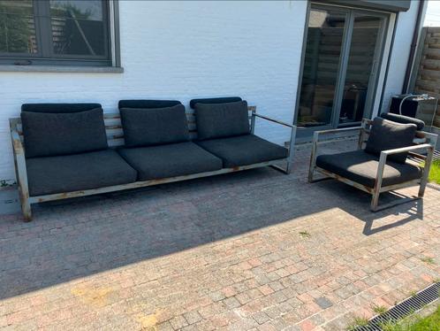 Lounge set industriële look, Tuin en Terras, Tuinbanken, Gebruikt, Ophalen of Verzenden