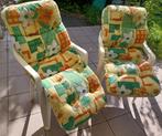 Lot de deux coussins vintage pour chaises longues, Jardin & Terrasse, Enlèvement, Utilisé