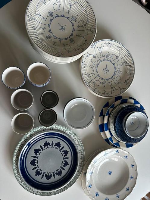 Grote collectie blauw wit servies, Royal Boch etc., Antiek en Kunst, Antiek | Servies compleet, Ophalen