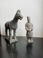 Statuette guerrier chinois et son cheval, Ophalen of Verzenden