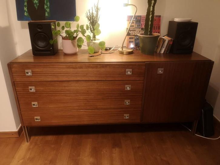 Commode vintage annees 70, Huis en Inrichting, Kasten | Ladekasten, Gebruikt, 150 tot 200 cm, 25 tot 50 cm, Teakhout, 3 of 4 laden