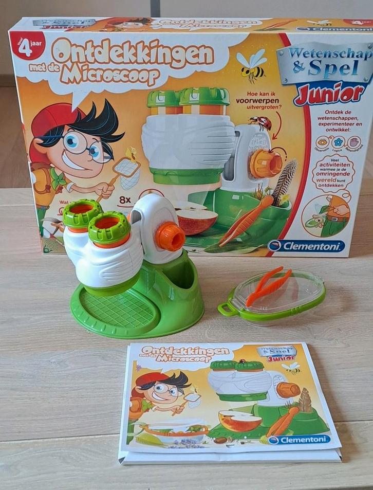 Wetenschap & spel junior Ontdekkingen met de miscroscoop, Kinderen en Baby's, Speelgoed | Educatief en Creatief, Zo goed als nieuw