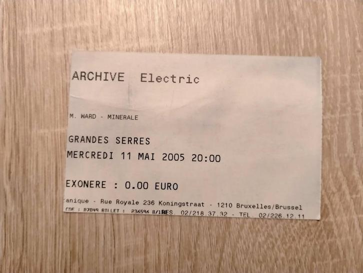 Concertticketarchief 'Electric' Botanique (Brussel) 2005, Verzamelen, Muziek, Artiesten en Beroemdheden, Gebruikt, Overige typen