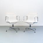 8 Vitra Eames Ea108 stoelen Wit netweave Chroom, Huis en Inrichting, Ophalen of Verzenden, Wit, Zo goed als nieuw
