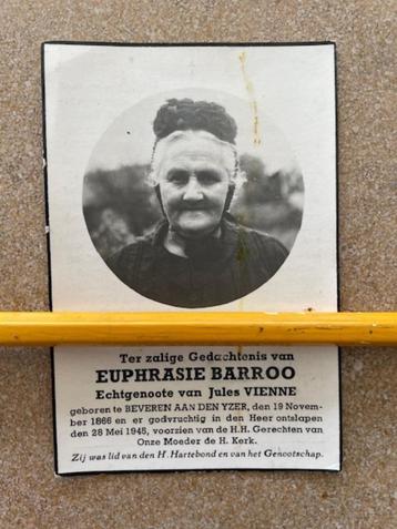Beveren A/d Yzer Euphrasie BARROO1866 ,echtgenote J.VIENNE beschikbaar voor biedingen