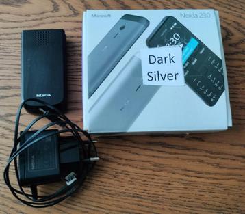 NOKIA 230 DARK SILVER + oplader in originele doos beschikbaar voor biedingen