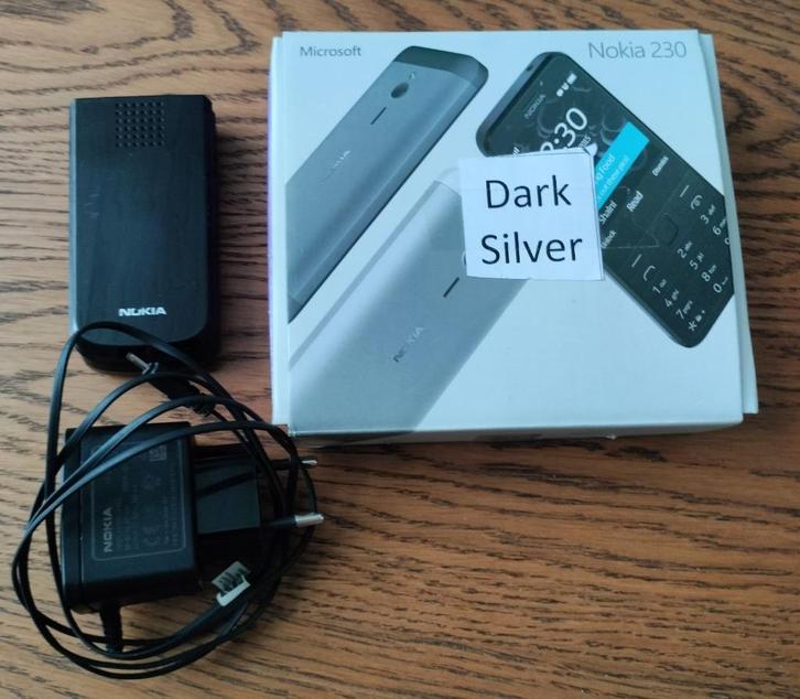 NOKIA 230 DARK SILVER + oplader in originele doos, Telecommunicatie, Mobiele telefoons | Nokia, Gebruikt, Zonder abonnement, Zonder simlock
