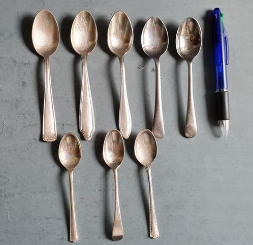 8 verzilverde UK koffielepels - vintage National trust, Antiek en Kunst, Antiek | Bestek, Ophalen of Verzenden