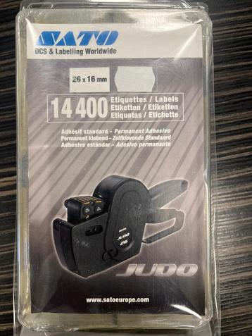Etiket permanent Sato voor JUDO 26x16mm wit - per 14 400 beschikbaar voor biedingen