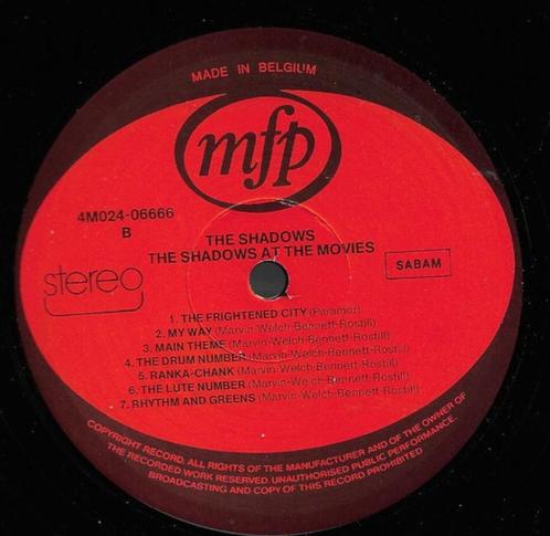 The Shadows ‎– The Shadows At The Movies - LP sans pochette, CD & DVD, Vinyles | Rock, Utilisé, Rock and Roll, 12 pouces, Enlèvement ou Envoi
