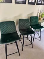3 velvet barkrukken, Ophalen, Met voetsteun, 60 tot 90 cm, Zo goed als nieuw