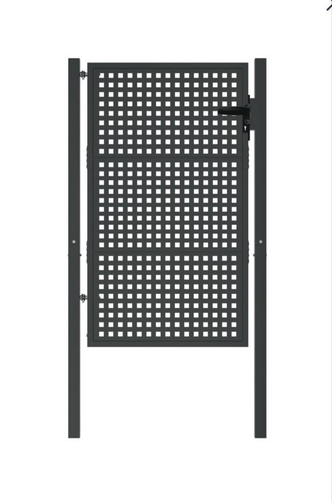 vidaXL Tuinpoort Antraciet 105x125 cm Staal, Tuin en Terras, Tuinpoorten, Zo goed als nieuw, Staal, Ophalen