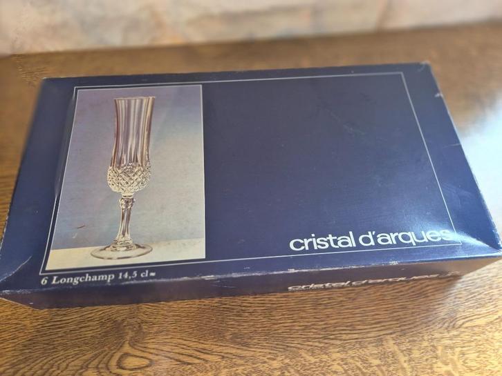 Cristal d’Arques 14,5 cl kristallen champagneglazen, Collections, Porcelaine, Cristal & Couverts, Comme neuf, Verre ou Verres