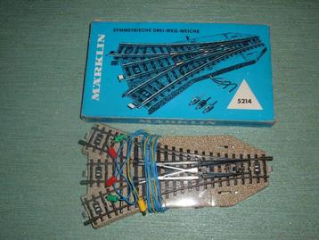 Marklin 5214 aiguillage triple, Hobby & Loisirs créatifs, Enlèvement ou Envoi, Utilisé, Rails, Märklin