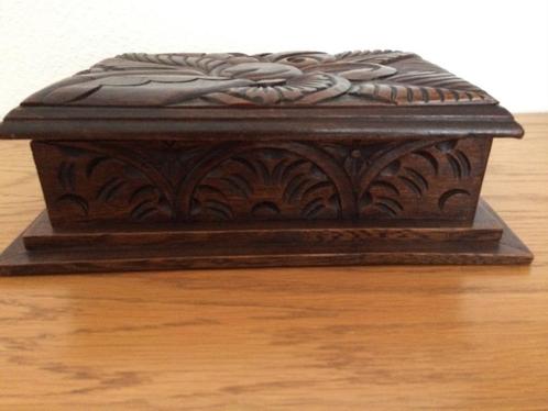 Vintage houten juwelenkistje, Antiek en Kunst, Curiosa en Brocante, Ophalen of Verzenden