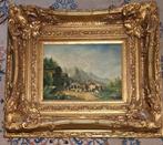schilderij op paneel in goud vergulde Barok lijs, Antiek en Kunst, Ophalen