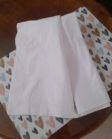 Drap coton brodé main 2 personnes, Enlèvement ou Envoi, Utilisé, Deux personnes, Blanc