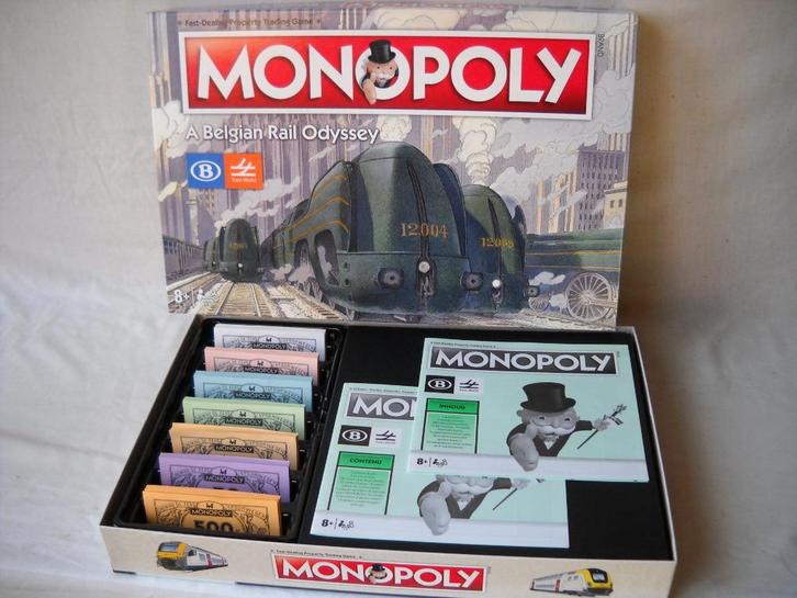 Monopoly A Belgian Rail Odyssey ref 0468, Hobby en Vrije tijd, Gezelschapsspellen | Bordspellen, Nieuw, Vijf spelers of meer, Ophalen of Verzenden