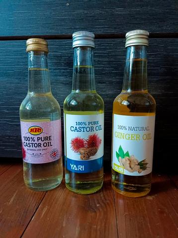 250 ml, 1 x huile de gingembre, 2 x huile de ricin, Enlèvement ou Envoi, Neuf, Soin des cheveux ou Soin réparateur des cheveux