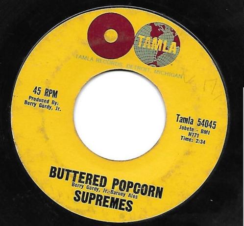 The Supremes ‎– Buttered Popcorn ''Rare Popcorn'', CD & DVD, Vinyles Singles, Utilisé, Single, R&B et Soul, 7 pouces, Enlèvement ou Envoi