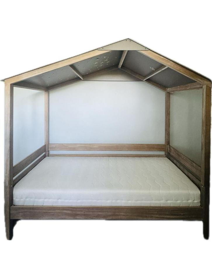 Kwalitatief kinderbed met afneembaar dak 200/90, Kinderen en Baby's, Kinderkamer | Bedden, Zo goed als nieuw, 180 cm of meer, 85 tot 100 cm