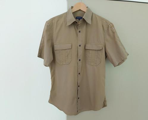TRUSSARDI JEANS beige hemd - Maat L Italië = Medium, Kleding | Heren, Overhemden, Zo goed als nieuw, Halswijdte 39/40 (M), Beige