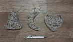 3 zilverkleurige hangers kerst, Ophalen of Verzenden, Nieuw