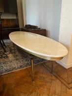 table de salon ovale avec tablette en marbre, Minder dan 50 cm, Overige materialen, 100 tot 150 cm, Minder dan 50 cm
