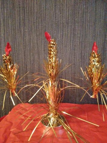 vintage kerstkandelaars goud/fluweel 2 stuks!!! beschikbaar voor biedingen