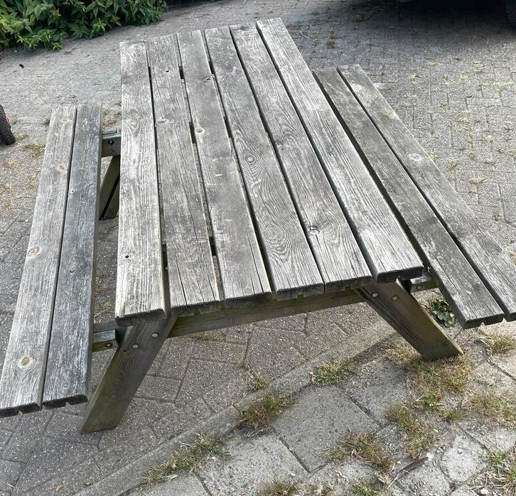 Nette stevige picknick tafel, Jardin & Terrasse, Tables de pique-nique, Comme neuf, Rectangulaire, Bois, Pliant, Enlèvement