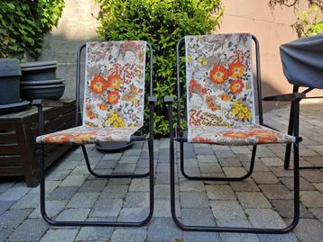 2 klapstoeltjes camping retro / vintage beschikbaar voor biedingen