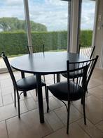 Eettafel + 6 stoelen, Huis en Inrichting, Tafels | Eettafels, Ophalen, Overige materialen, Gebruikt, Rond