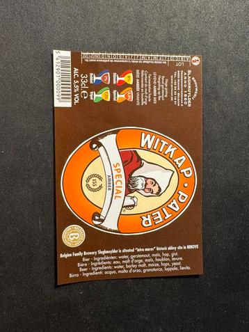 Bier etiket Witkap pater special beschikbaar voor biedingen