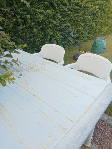 Table et 4 chaises plastique  marque alibert, Jardin & Terrasse, Enlèvement ou Envoi