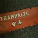 Emaille bordje Belgische tramhalte, Ophalen of Verzenden