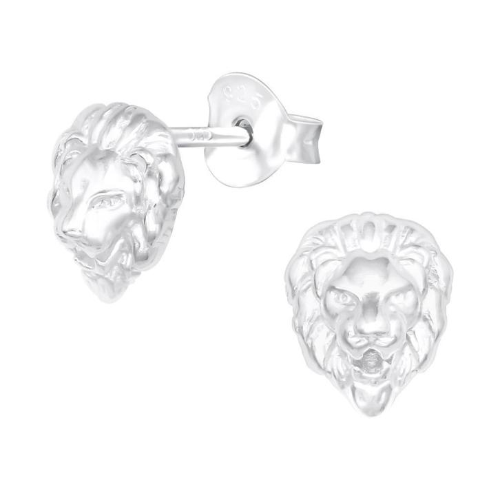 Zilveren leeuw oorbellen dames, Handtassen en Accessoires, Oorbellen, Nieuw, Knopjes of Stekers, Zilver, Zilver, Ophalen of Verzenden