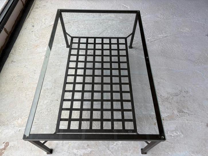 Table basse en métal et en verre, Huis en Inrichting, Kasten | Schoenenrekken, Gebruikt, Ophalen