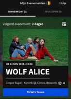 2x Kaartjes Wolf Alice Brussel, Tickets en Kaartjes, Twee personen
