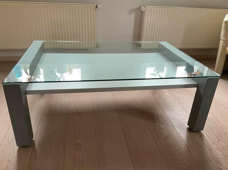 Glazen salontafel, Maison & Meubles, Tables | Tables de salon, Utilisé, Moins de 50 cm, 50 à 100 cm, 100 à 150 cm, Rectangulaire