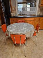 keukentafel + 4 stoelen, Huis en Inrichting, Tafels | Eettafels, Ophalen, Gebruikt, Vier personen, Rond
