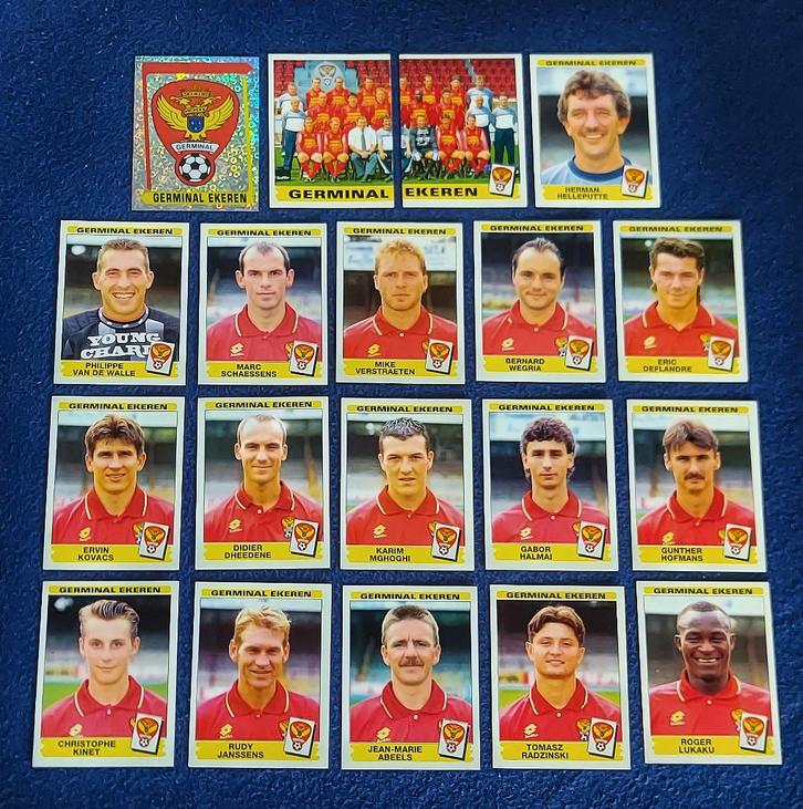 19 versch. Panini stickers voetbal ' FB 1996 - Germ.Ekeren ', Hobby en Vrije tijd, Stickers en Plaatjes, Nieuw, Meerdere stickers