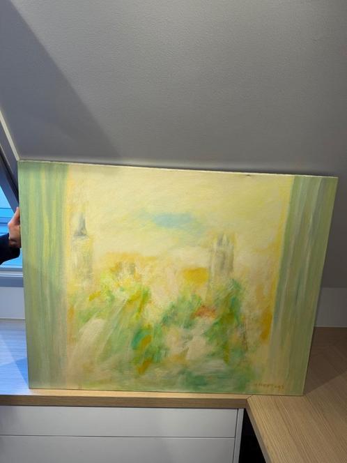 Origineel schilderij van Herman Hertogs (1992) — Stadsgezich, Antiek en Kunst, Kunst | Schilderijen | Abstract, Ophalen of Verzenden
