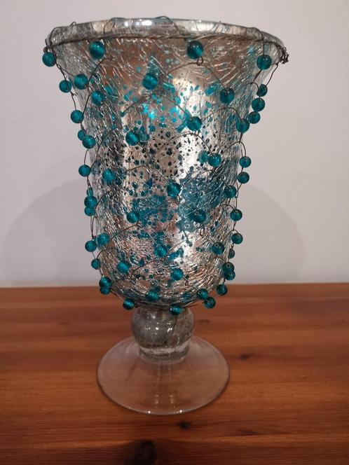 Beau vase en verrerie turquoise, Antiquités & Art, Antiquités | Vases, Enlèvement ou Envoi