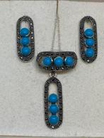 Prachtige set van 925 sterling zilver met turkoois, Verzenden