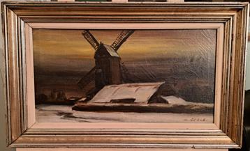 GERLO Urbain "Winteravond" olie op doek  beschikbaar voor biedingen