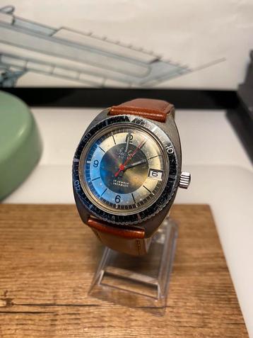 Vintage sibel diver watch horloge, 1970, bezel, loopt niet